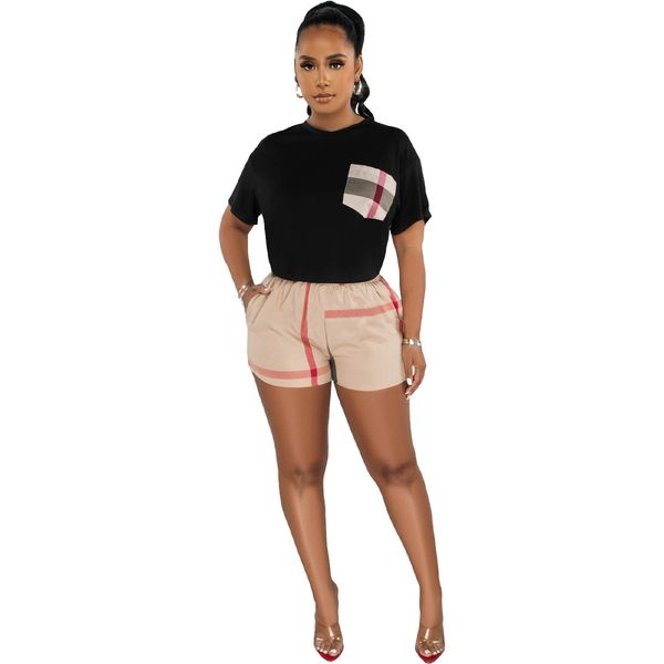 women's tracksuits 2023 summer new stripe checker printing casual short sleeve shorts women's two piece set fashion t women's, Gray
women's tracksuits 2023 summer new stripe checker printing casual short sleeve shorts women's two piece set fashion t women's, Gray