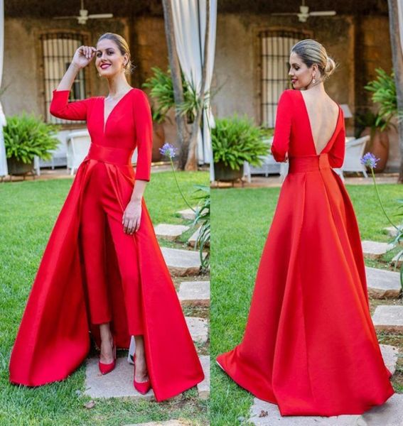 red jumpsuit evening party formal occasion dresses 34 long sleeves prom gowns with detachable train vestidos4160572, Black;red
red jumpsuit evening party formal occasion dresses 34 long sleeves prom gowns with detachable train vestidos4160572, Black;red