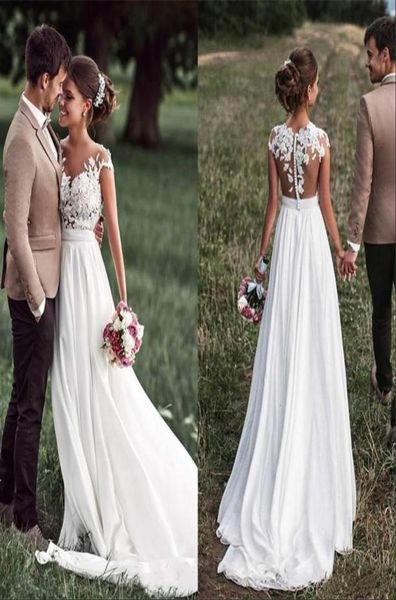vintage boho beach country wedding dresses sheer neck cap sleeves appliques lace chiffon backless bridal gowns9698064, White
vintage boho beach country wedding dresses sheer neck cap sleeves appliques lace chiffon backless bridal gowns9698064, White