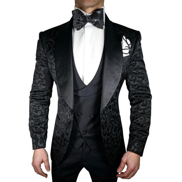 men's suits & blazers jacket pants vest handsome black jacquard 3 piece groom tuexdos for wedding formal prom suit party ev288q, White;black
men's suits & blazers jacket pants vest handsome black jacquard 3 piece groom tuexdos for wedding formal prom suit party ev288q, White;black