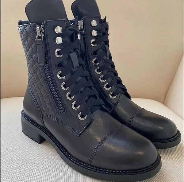 rhombic lattice black ankle boots biker chunky flats combat boots low heel lace-up martin booties leather side zipper women luxury designers
rhombic lattice black ankle boots biker chunky flats combat boots low heel lace-up martin booties leather side zipper women luxury designers