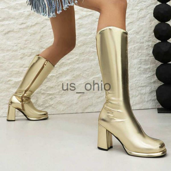 boots shiny patent leather gold silver winter women charming shoes zip up block high heels kneehigh western warm boots size 3248 j230811, Black
boots shiny patent leather gold silver winter women charming shoes zip up block high heels kneehigh western warm boots size 3248 j230811, Black