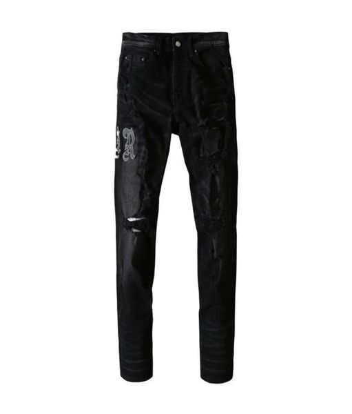 mens jeans black letters pasted with leather holes damaged thin in europe and america4678734, Blue
mens jeans black letters pasted with leather holes damaged thin in europe and america4678734, Blue