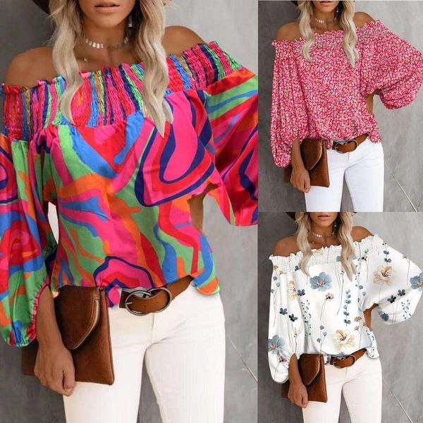 autumn straight shoulder bubbly sleeves shirt womens, White
autumn straight shoulder bubbly sleeves shirt womens, White