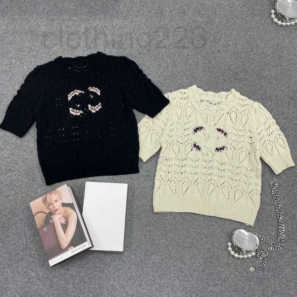 women's knits & tees designer 2023 new round neck hollow loose knitted short sleeve beaded casual slim for women 243k, White
women's knits & tees designer 2023 new round neck hollow loose knitted short sleeve beaded casual slim for women 243k, White