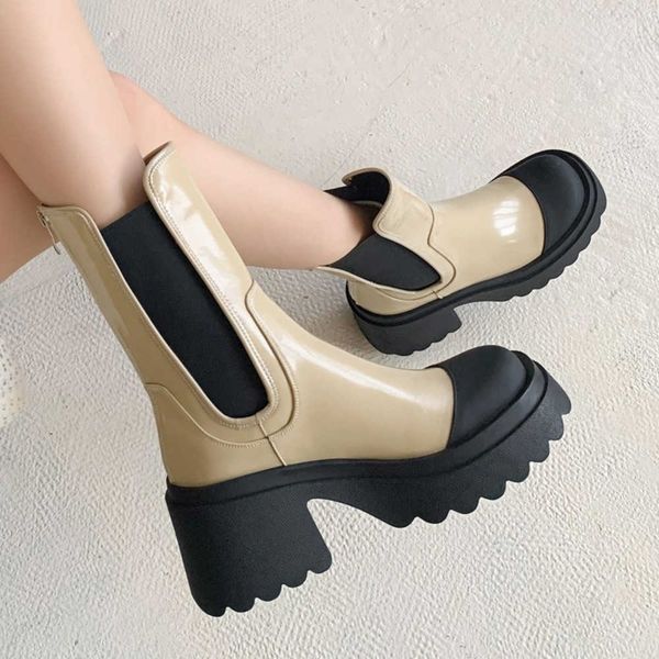 2023 autumn/winter new fashion british style colored chelsea mid length boots women's smoke pipe coarse heel martin boots 230811, Black
2023 autumn/winter new fashion british style colored chelsea mid length boots women's smoke pipe coarse heel martin boots 230811, Black