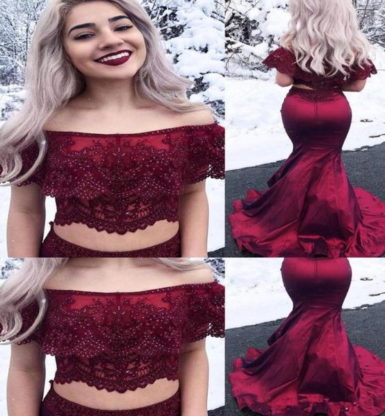2019 chic burgundy two piece prom dresses bateau neck lace wine red sweep train formal evening party gowns wear1443442, Black;red
2019 chic burgundy two piece prom dresses bateau neck lace wine red sweep train formal evening party gowns wear1443442, Black;red