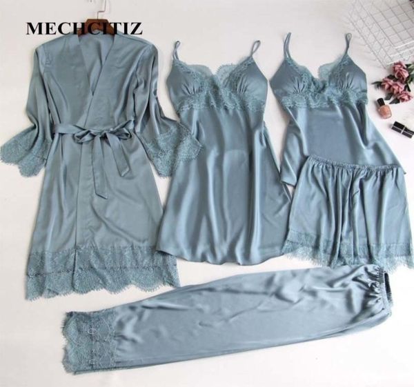 mechcitiz 5 pieces silk pajamas sets women satin sleepwear robe pants autumn pijamas bathrobe lingerie lace winter pyjamas y22323386, Black;red
mechcitiz 5 pieces silk pajamas sets women satin sleepwear robe pants autumn pijamas bathrobe lingerie lace winter pyjamas y22323386, Black;red