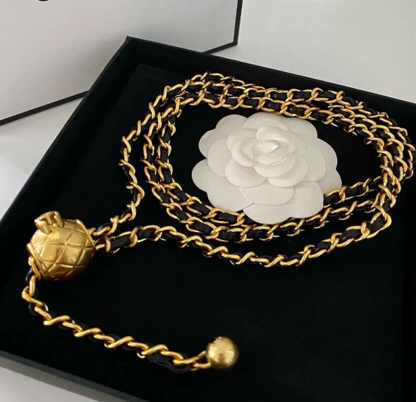 women vintage belt necklace chain sheepskin luxury brand ball necklace waistband decorative marked letter gold link chain waist chain belt, Black;brown
women vintage belt necklace chain sheepskin luxury brand ball necklace waistband decorative marked letter gold link chain waist chain belt, Black;brown