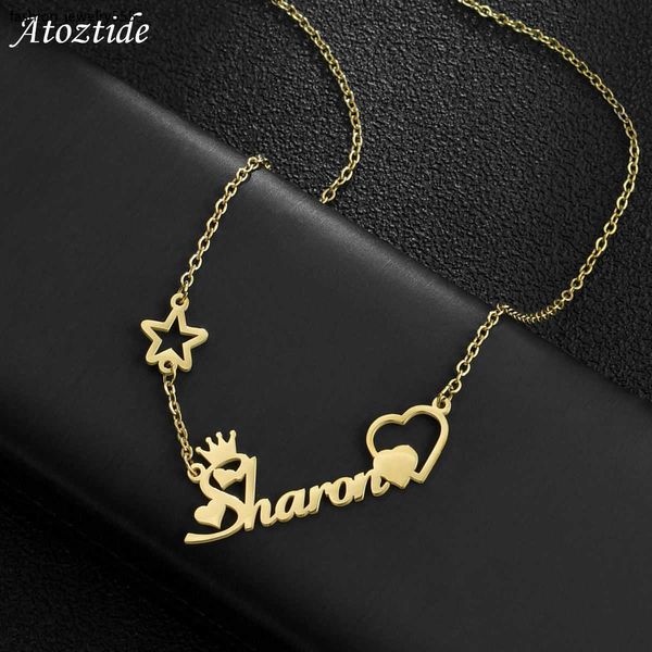 pendant necklaces atoztide name necklaces personalized stainless steel for women custom letter star chain heart pendant necklace jewelry gif, Silver
pendant necklaces atoztide name necklaces personalized stainless steel for women custom letter star chain heart pendant necklace jewelry gif, Silver