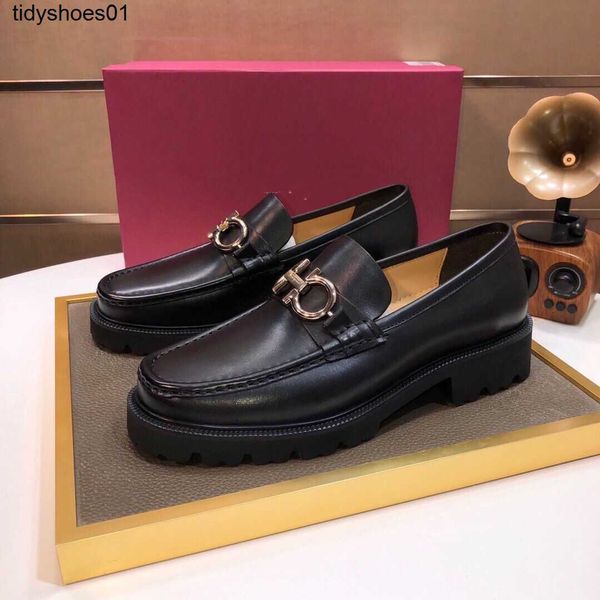 thick soled foot covering with metal decoration feragamos dress shoes fashion business layer cowhide casual horseback buckle shoes, Black
thick soled foot covering with metal decoration feragamos dress shoes fashion business layer cowhide casual horseback buckle shoes, Black
