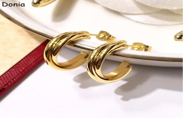 donia jewelry luxury stud european and american fashion threecircle titanium steel threecolor creative designer earrings gift625448134077, Golden;silver
donia jewelry luxury stud european and american fashion threecircle titanium steel threecolor creative designer earrings gift625448134077, Golden;silver