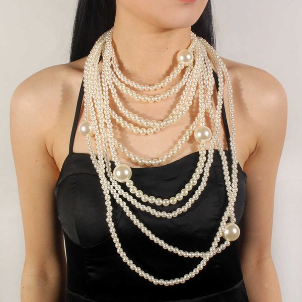 pendant necklaces strands strings fashion exaggeration multi layer pearl necklace set long sweater chain jewelry 6050, Silver
pendant necklaces strands strings fashion exaggeration multi layer pearl necklace set long sweater chain jewelry 6050, Silver