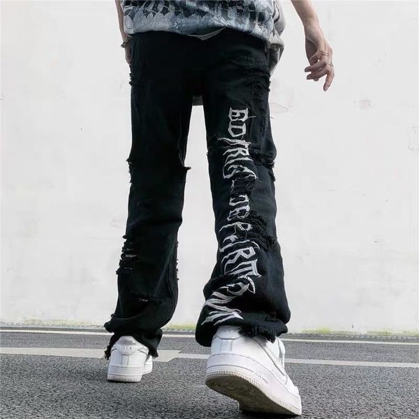 women's jeans high street letter embroidery ripped straight men and women american hip hop retro loose wide leg pants baggy trend 23081, Blue
women's jeans high street letter embroidery ripped straight men and women american hip hop retro loose wide leg pants baggy trend 23081, Blue
