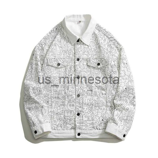men's jackets 2022 autumn new fun print men's casual denim jacket black white streetwear cotton oversize jean coats male brand j23, Black;brown
men's jackets 2022 autumn new fun print men's casual denim jacket black white streetwear cotton oversize jean coats male brand j23, Black;brown