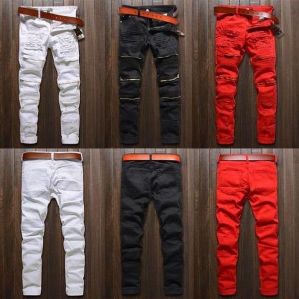 e-baihui trendy mens fashion college boys skinny runway straight zipper denim pants destroyed ripped jeans black white red jeans h306c, Blue
e-baihui trendy mens fashion college boys skinny runway straight zipper denim pants destroyed ripped jeans black white red jeans h306c, Blue