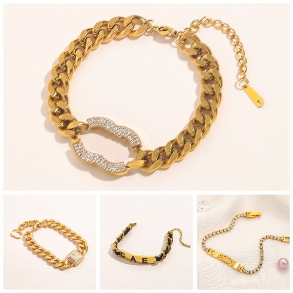new style bracelets women bangle wristband cuff chain designer letter jewelry 18k gold plated stainless steel wedding lovers gift bangles l0, Black
new style bracelets women bangle wristband cuff chain designer letter jewelry 18k gold plated stainless steel wedding lovers gift bangles l0, Black