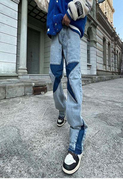 letter embroidery patchwork straight flare jeans pants mens retro ripped oversized casual denim trousers82720173308181, Blue
letter embroidery patchwork straight flare jeans pants mens retro ripped oversized casual denim trousers82720173308181, Blue