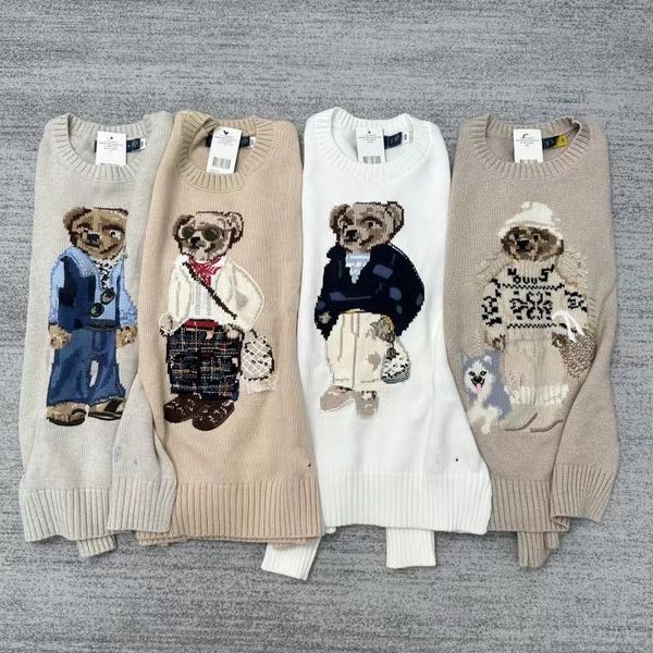 us ladies knitted sweater - american bear sweater winter fashionable cotton pullover, White;black
us ladies knitted sweater - american bear sweater winter fashionable cotton pullover, White;black