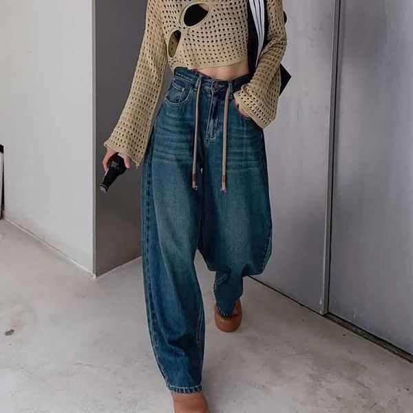 purple brand 2023 autumn new trendy straight loose drawstring high waist wide leg pants female denim jeans for women, Blue
purple brand 2023 autumn new trendy straight loose drawstring high waist wide leg pants female denim jeans for women, Blue