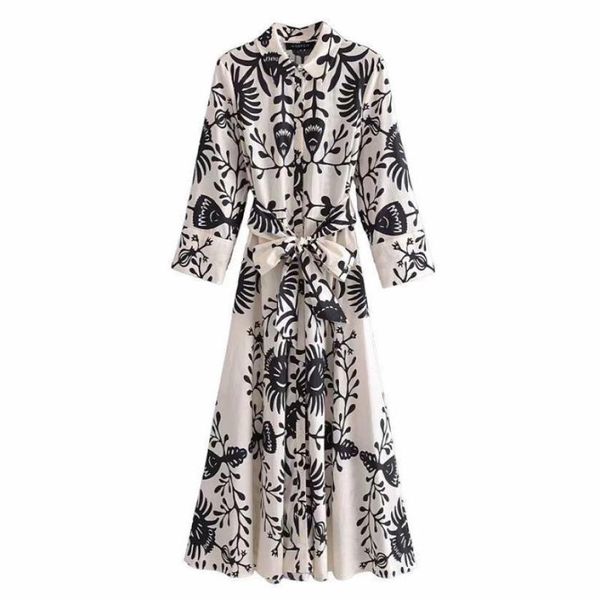 casual dresses women printed shirt dress with belt long sleeves chic lady fashion buttonup midi woman robe2960416, Black;gray
casual dresses women printed shirt dress with belt long sleeves chic lady fashion buttonup midi woman robe2960416, Black;gray