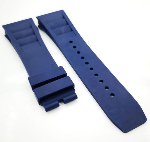 25mmblue watch band rubber strap for rm011 rm 5003 rm5001019471304, Black;brown