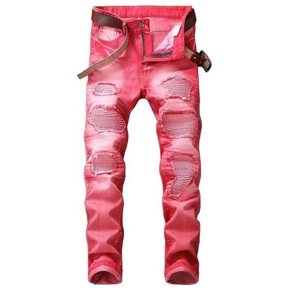 fashion men's motorbike motorcycle jeans denim trousers cool teens youth boys washed holes pleated male straight pants 29-42203g, Blue
fashion men's motorbike motorcycle jeans denim trousers cool teens youth boys washed holes pleated male straight pants 29-42203g, Blue