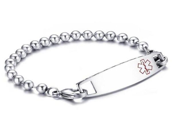 high polished mens stainless steel beaded identification medical alert wrist bracelet8706942, Black
high polished mens stainless steel beaded identification medical alert wrist bracelet8706942, Black