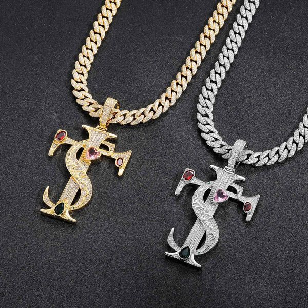 hip hop asen aizhiheng cross pendant micro set with colorful diamond love personality men's and women's hip hop necklace, Silver
hip hop asen aizhiheng cross pendant micro set with colorful diamond love personality men's and women's hip hop necklace, Silver