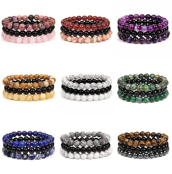 beaded strands 3pcsset natural stone bracelets for women men fashion 8mm beads bracelet sets rose quartzs amethysts sodalite hem2265209, Black
beaded strands 3pcsset natural stone bracelets for women men fashion 8mm beads bracelet sets rose quartzs amethysts sodalite hem2265209, Black