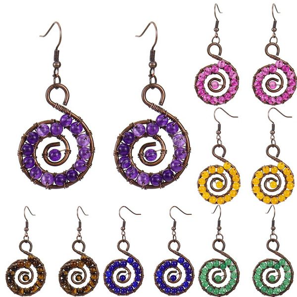 handmade antique copper wire wrapped swirl earrings women natural 7 chakra crystal stone drop earrings jewelry, Silver
handmade antique copper wire wrapped swirl earrings women natural 7 chakra crystal stone drop earrings jewelry, Silver