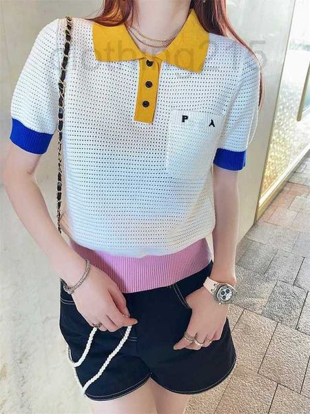 women's knits & tees designer summer new commuter sweet versatile round neck contrast letter embroidery simple casual knitted short sle, White
women's knits & tees designer summer new commuter sweet versatile round neck contrast letter embroidery simple casual knitted short sle, White