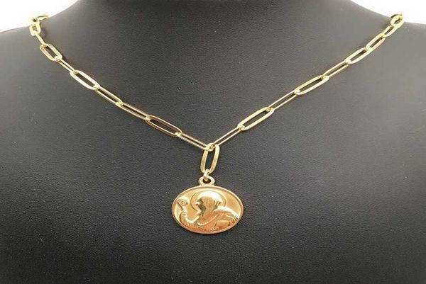 100 stainless steel st benedict medal pendant necklace for women medalla san benito metal lock chain necklace religiosas1908456, Silver
100 stainless steel st benedict medal pendant necklace for women medalla san benito metal lock chain necklace religiosas1908456, Silver
