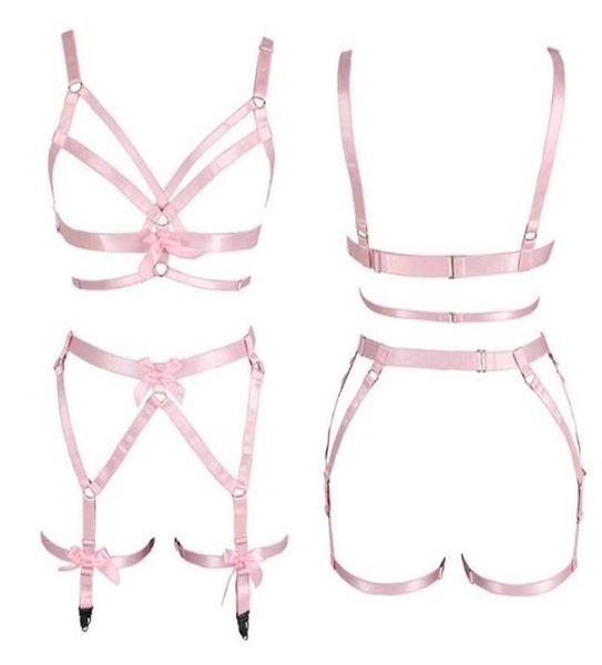 women pink bow full body harness bra elastic plus size cupless bra hollow out strappy garter belt punk gothic lingerie set s07125937, Red;black
women pink bow full body harness bra elastic plus size cupless bra hollow out strappy garter belt punk gothic lingerie set s07125937, Red;black