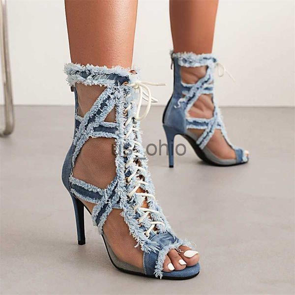 boots open toe denim women sandals 2023 ankle strap stiletto cutout zip plus size high heels sandals casual daily fish mouth shoes j230811, Black
boots open toe denim women sandals 2023 ankle strap stiletto cutout zip plus size high heels sandals casual daily fish mouth shoes j230811, Black