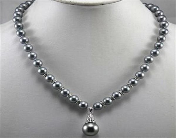 simple design 8mm black shell pearl necklace 12mm shell pearl pendant 004325t6772930, Silver
simple design 8mm black shell pearl necklace 12mm shell pearl pendant 004325t6772930, Silver