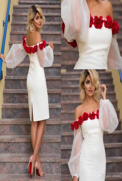 white special design elegant prom dresses off shoulder puff sleeve kneelength party gowns with hand made flowers custom made form1933700, Black
white special design elegant prom dresses off shoulder puff sleeve kneelength party gowns with hand made flowers custom made form1933700, Black