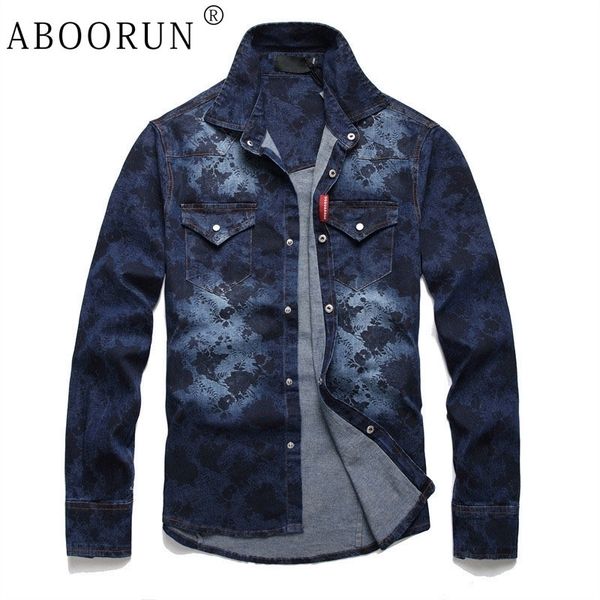 men's casual shirts aboorun fashion flower printed denim long sleeve slim fit jean for male 230810, White;black
men's casual shirts aboorun fashion flower printed denim long sleeve slim fit jean for male 230810, White;black