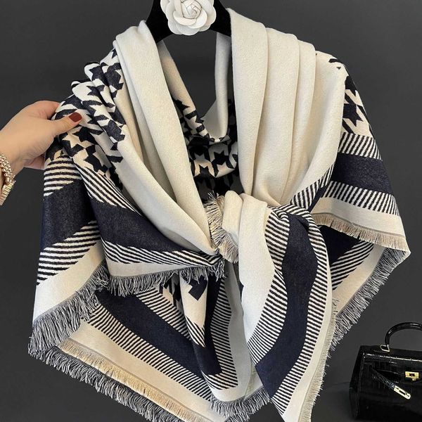 designer h home scarf wholesale for winter and autumn autumn winter fashion versatile black white thousand bird plaid imitation cashmere 130, Blue;gray
designer h home scarf wholesale for winter and autumn autumn winter fashion versatile black white thousand bird plaid imitation cashmere 130, Blue;gray