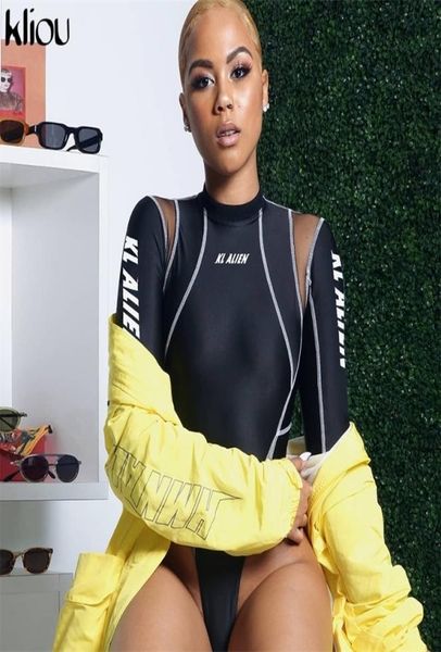 kliou women full sleeve turtleneck bodysuits mesh patchwork letter print 2019 new fashion female workout street casual rompers t204797145, Black;white
kliou women full sleeve turtleneck bodysuits mesh patchwork letter print 2019 new fashion female workout street casual rompers t204797145, Black;white