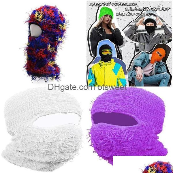 Image of Cycling Caps Masks Clava Died Knitted Fl Face Ski Mask Shiesty Camouflage Knit Fuzzy Drop Delivery Fashion Accessories Hats Scarve Dhmta