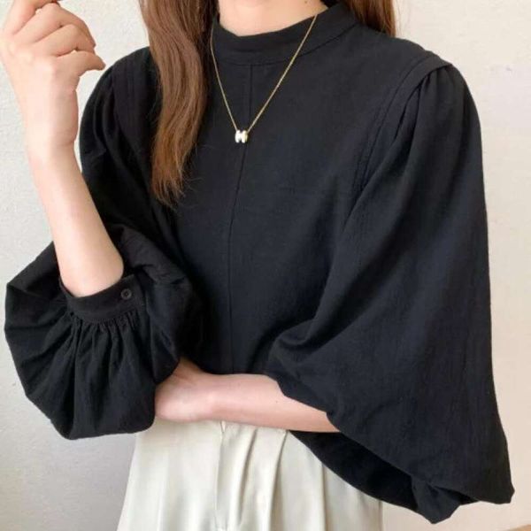 japanese spring and blouses autumn womens clothes back zipper loose lantern sleeves thin plain long sleeve shirt, White
japanese spring and blouses autumn womens clothes back zipper loose lantern sleeves thin plain long sleeve shirt, White