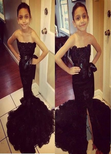 black lace strapless girls pageant dresses ribbon sashes mermaid front split flower girl dresses for wedding african kids formal w5128545, White;blue
black lace strapless girls pageant dresses ribbon sashes mermaid front split flower girl dresses for wedding african kids formal w5128545, White;blue