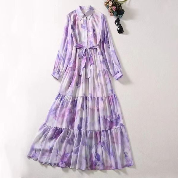 european and american women's clothing 2023 autumn new lapel long sleeve purple print fashion pleated dress with belt xxl, Black;gray
european and american women's clothing 2023 autumn new lapel long sleeve purple print fashion pleated dress with belt xxl, Black;gray