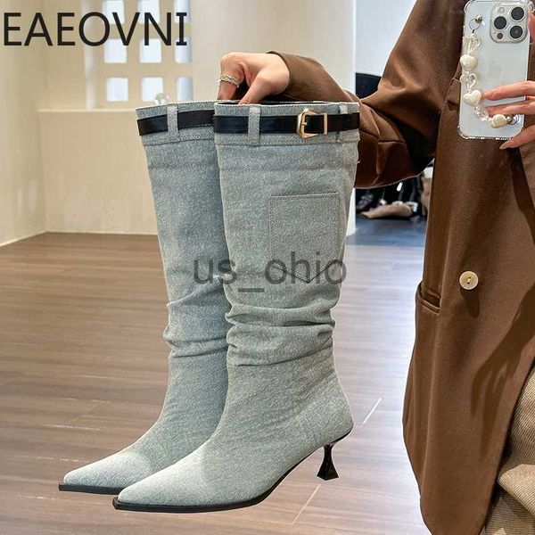 boots winter denim woman knee high boot fashion slip on thin high heel botas ladies pointed toe long booties j230811, Black
boots winter denim woman knee high boot fashion slip on thin high heel botas ladies pointed toe long booties j230811, Black