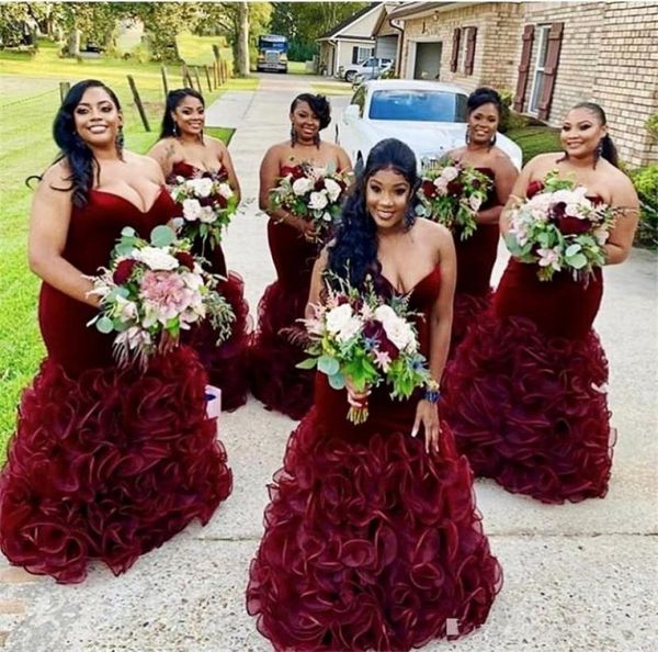 velvet burgundy bridesmaid dresses sweetheart ruched ruffles mermaid plus size maid of honor dress country wedding party gowns lac8101677, White;pink
velvet burgundy bridesmaid dresses sweetheart ruched ruffles mermaid plus size maid of honor dress country wedding party gowns lac8101677, White;pink