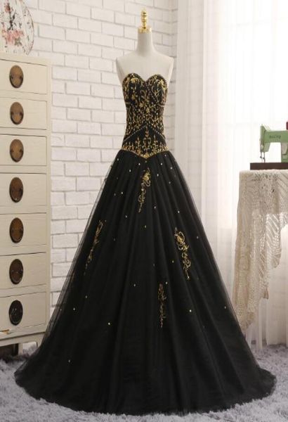 black and gold embroidery ball gown evening gowns real po sweetheart tulle corset back long prom formal dresses sequins1860857, Black;red
black and gold embroidery ball gown evening gowns real po sweetheart tulle corset back long prom formal dresses sequins1860857, Black;red