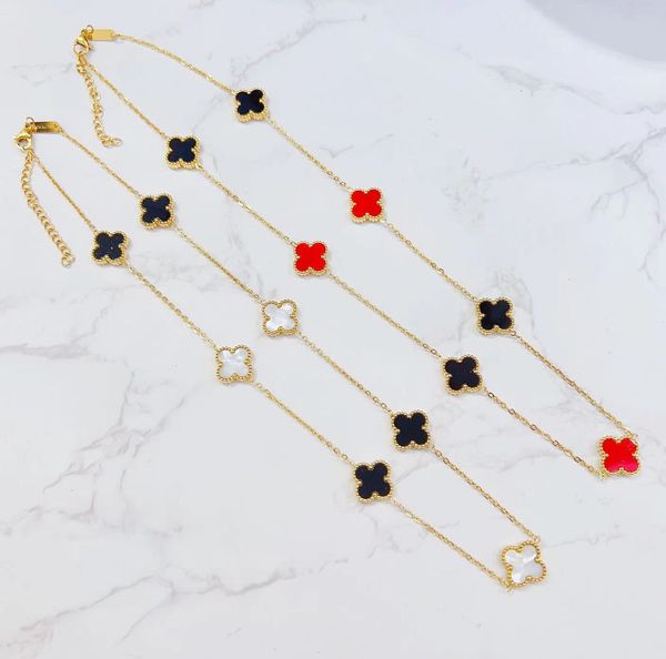 classic luxury designer necklace four leaf clover 18k gold plated pendant jewelry for men women chain wedding party gift no box, Silver
classic luxury designer necklace four leaf clover 18k gold plated pendant jewelry for men women chain wedding party gift no box, Silver