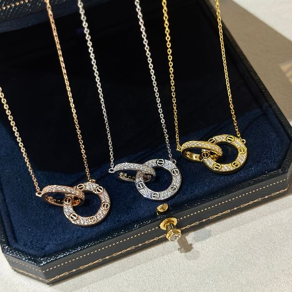 luxury pendant neccklacce love brand desigenr s925 sterling silver double round circle charm choker for women with box party gift jewelry
luxury pendant neccklacce love brand desigenr s925 sterling silver double round circle charm choker for women with box party gift jewelry