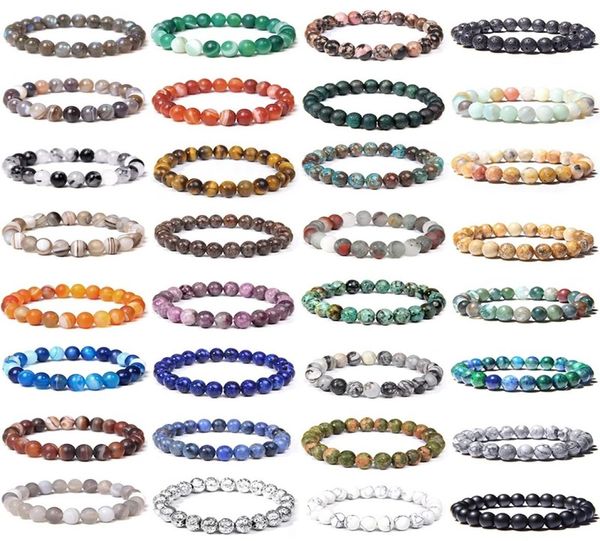 8mm beaded strands natural stone bead bracelet mens and womens white turquoise elastic bracelet9429618, Black
8mm beaded strands natural stone bead bracelet mens and womens white turquoise elastic bracelet9429618, Black